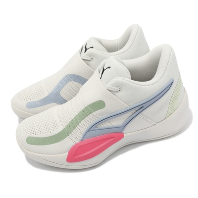 Puma 籃球鞋 Rise Nitro 男鞋 米白 灰綠 粉 襪套式 穩定 支撐 運動鞋 37701202