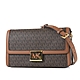 MICHAEL KORS SONIA 緹花LOGO防刮縷空MK磁釦翻蓋鍊帶肩背/斜背二用包-焦糖色/中 product thumbnail 1