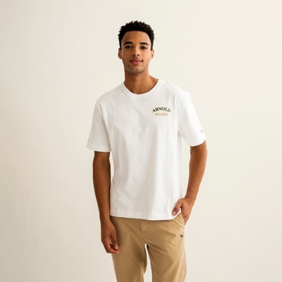 Arnold Palmer -男裝-質感品牌文字刺繡T恤-白色