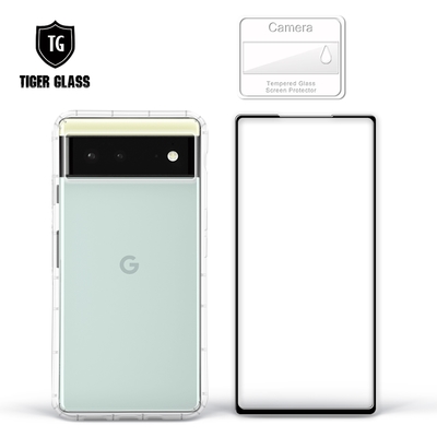 T.G Google Pixel 6 手機保護超值3件組(透明空壓殼+鋼化膜+鏡頭貼)
