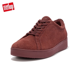 【FitFlop】RALLY SUEDE SNEAKERS 運動風繫帶休閒鞋(暗紅色)