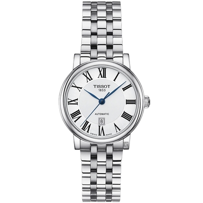 TISSOT 天梭 官方授權 Carson 羅馬機械女錶 迎春好禮-30mm T1222071103300