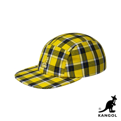 KANGOL-5 PANEL 格紋棒球帽-黃色