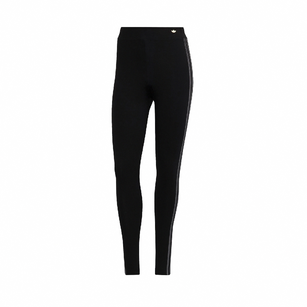 adidas 長褲 Originals Tight Pants 女款 愛迪達 三葉草 緊身 內搭 黑 金 H18017