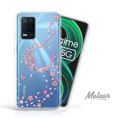 Meteor realme 8 5G 奧地利水鑽彩繪防摔殼 - 櫻月