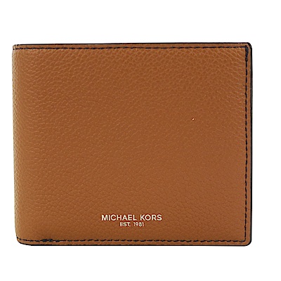 MICHAEL KORS RUSSEL牛皮附票卡夾八卡短夾(棕)