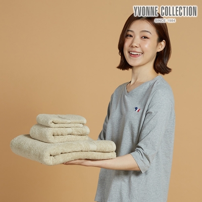 Yvonne Collection 純棉小方巾-小麥棕