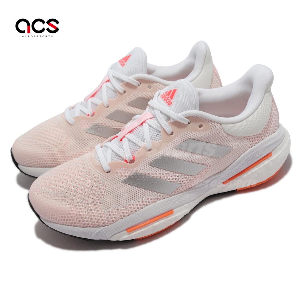 Adidas 慢跑鞋 Solar Glide 5 W 女鞋 白 橘 愛迪達 Boost 輪胎大底 緩震 GX5496