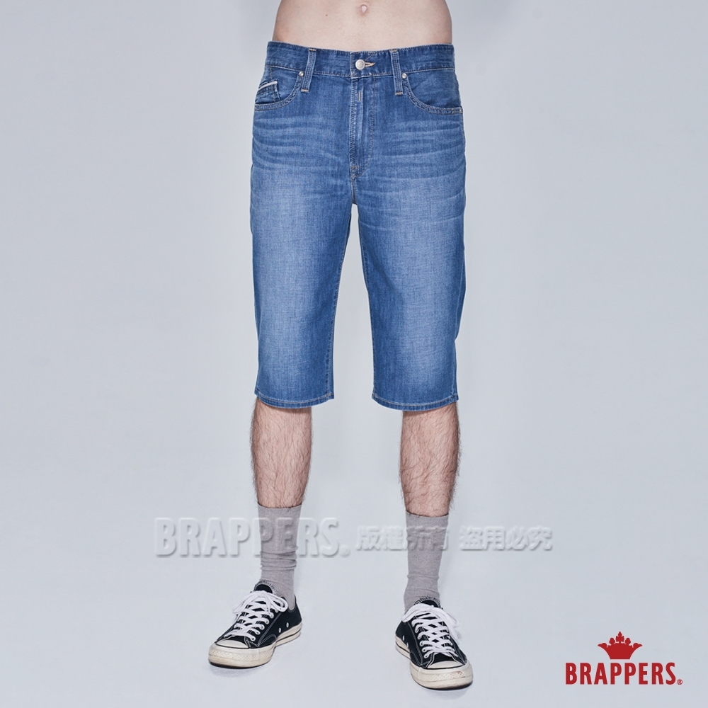 BRAPPERS 男款 HM-中腰系列-微彈五分褲-藍
