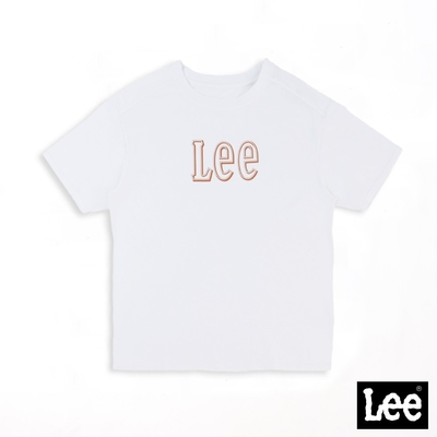 Lee 女款 立體感印花大Logo短袖圓領T恤 白