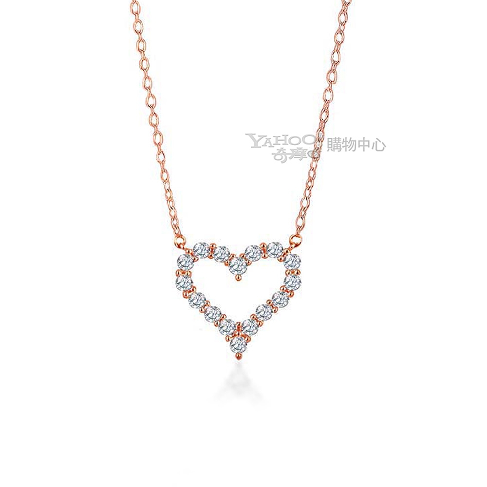 Tiffany&Co. 經典愛心鑲16鑽18K玫瑰金項鍊