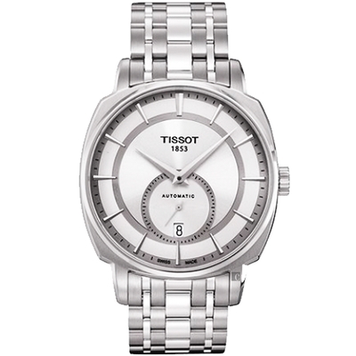 TISSOT 天梭 官方授權 T-Lord 獨立小秒針機械腕錶 送禮推薦-銀/40mm T0595281103100