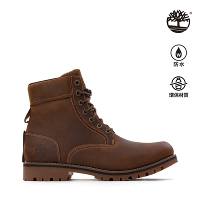 Timberland 男款銹褐色全粒面皮革Rugged防水6吋靴|A2JJBF13