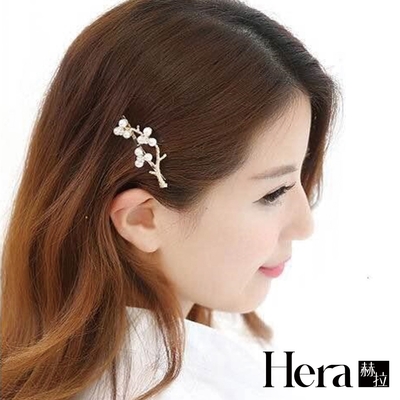 【Hera 赫拉】水鑽珍珠樹葉有枝合金髮夾-2色