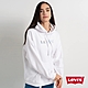 Levis 女款 重磅口袋帽T Oversize寬鬆版型 珍珠虹彩Logo 400GSM厚棉 白 product thumbnail 1