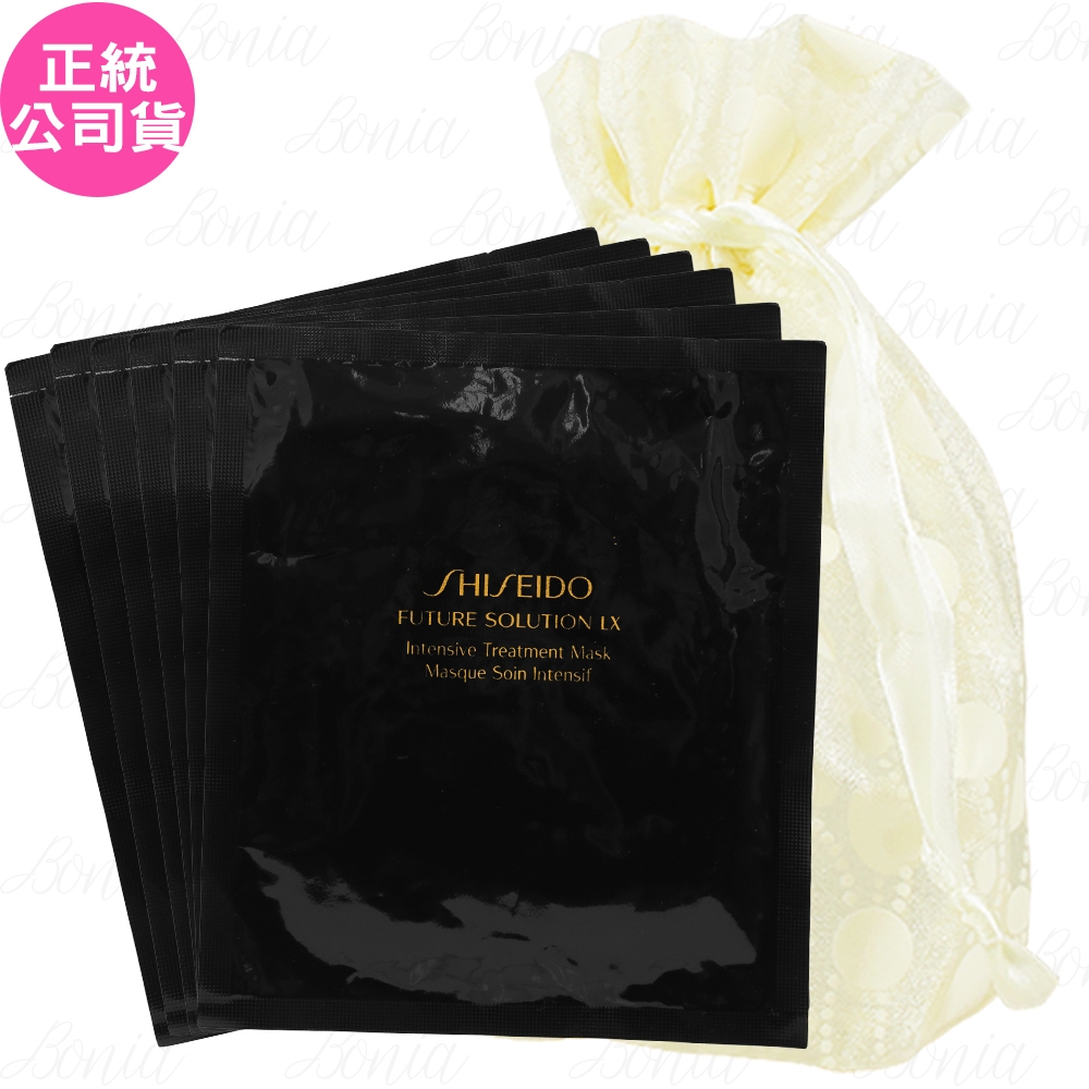 SHISEIDO 資生堂 時空琉璃LX御藏修護面膜(60g)*6旅行袋組(公司貨)