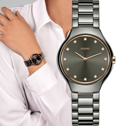 RADO 雷達錶 官方授權 True Thinline 真我系列 簡約時尚陶瓷女錶-R27956722