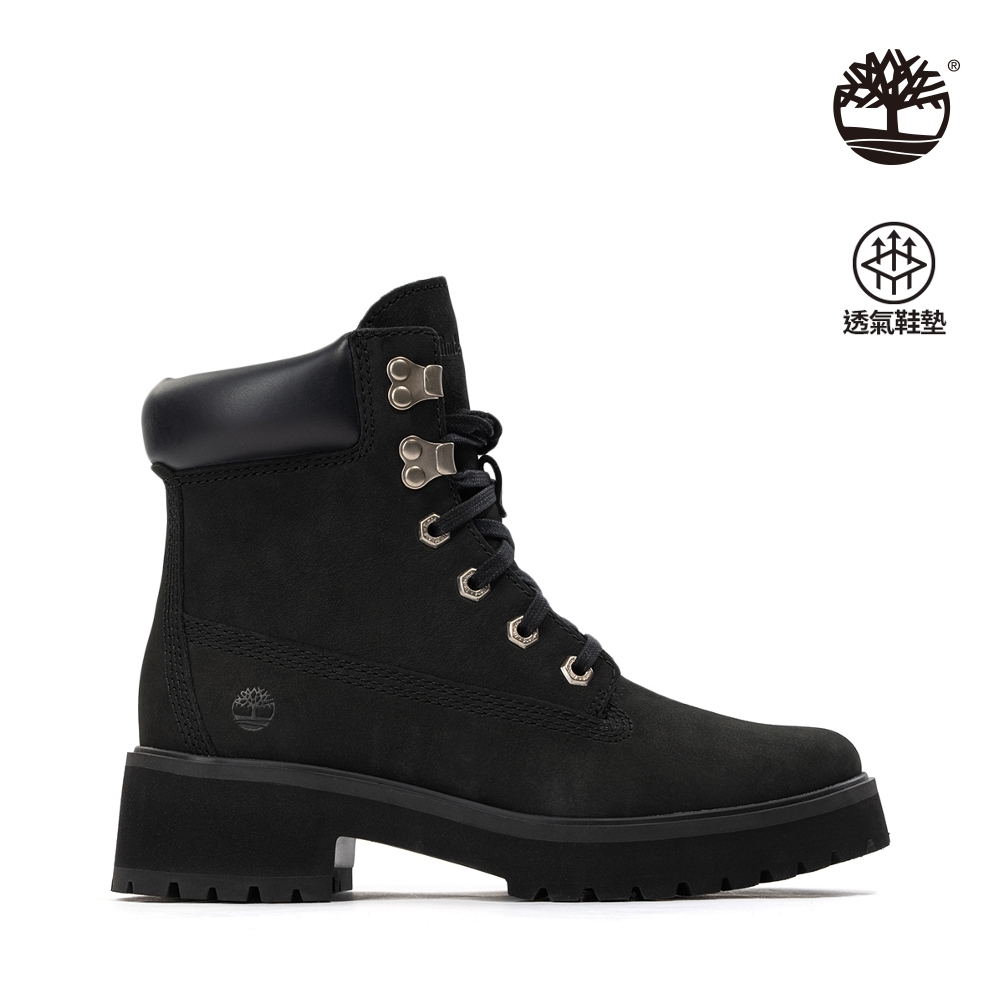 Timberland 女款黑色磨砂革緩震Carnaby Cook6吋靴|A5NYY015