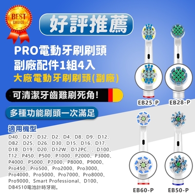 【DR.Story】專業好評PRO級電動牙刷副廠配件1組4入/電動牙刷頭/電動牙刷/副廠電動牙刷頭