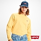 Levis 男款 重磅大學T 迷你Logo徽章 芥末黃 product thumbnail 1