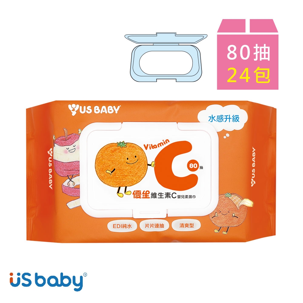 US baby 優生 維生素C嬰兒濕巾80抽(24包)