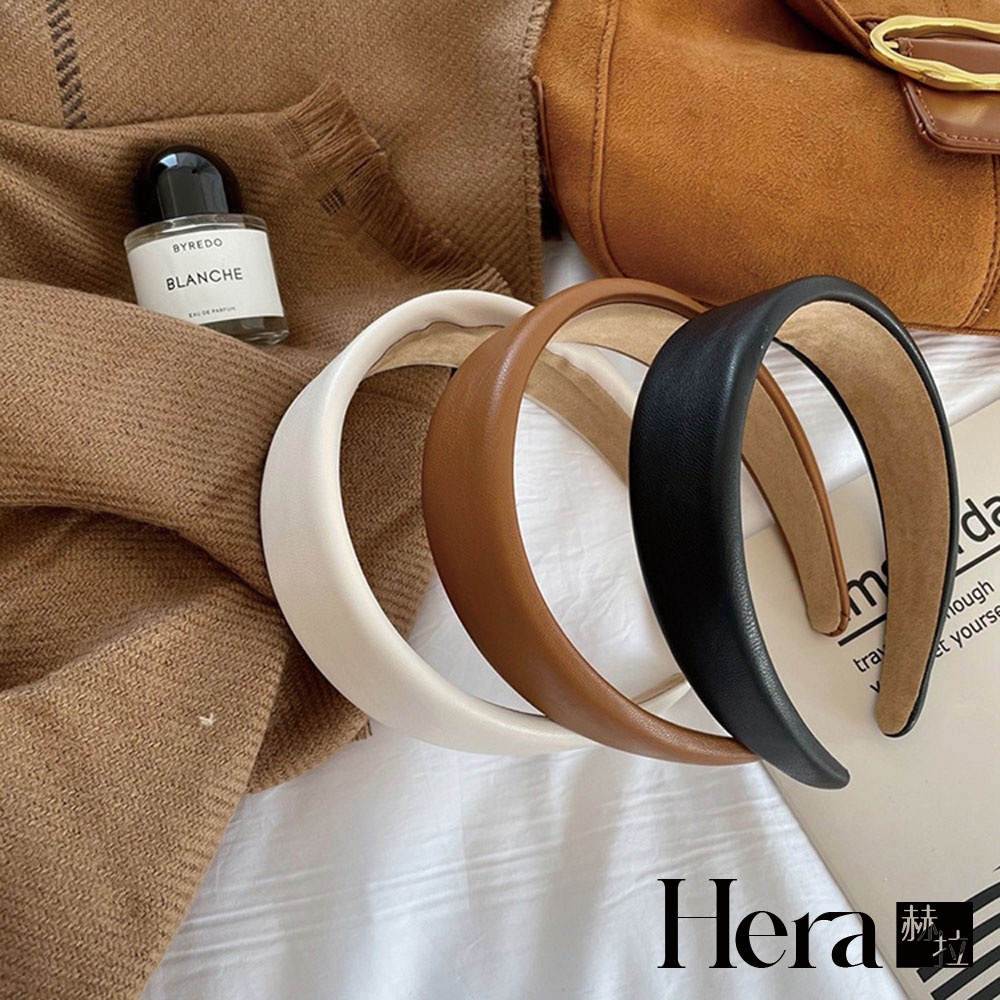 【Hera 赫拉】法式百搭時髦皮質寬邊氣質髮箍-3色 H2021110103