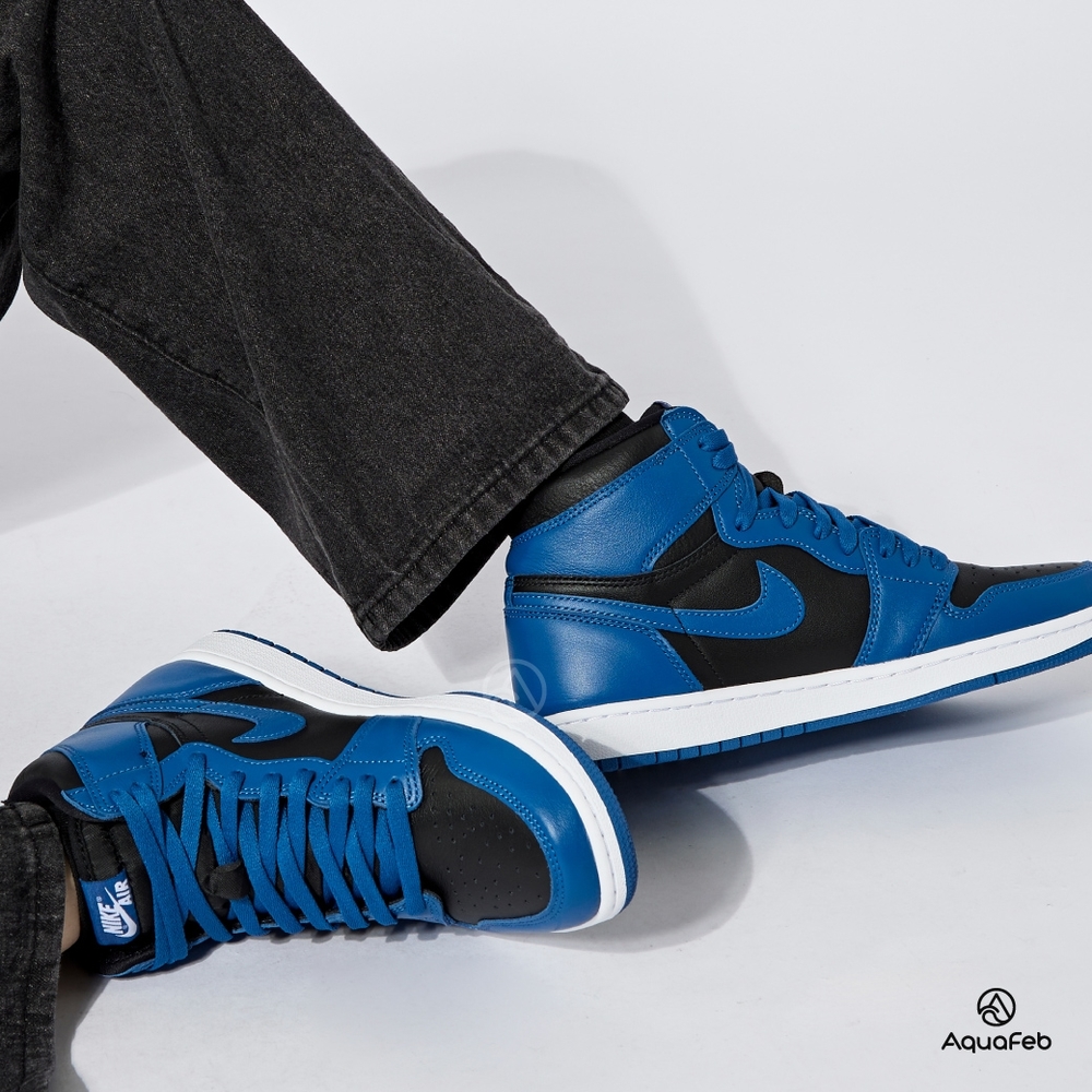 Nike Jordan 1 OG Dark Marina Blue 男鞋黑藍色經典AJ1 高筒休閒鞋