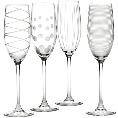 《CreativeTops》Mikasa紋飾香檳杯4入(250ml) | 調酒杯 雞尾酒杯