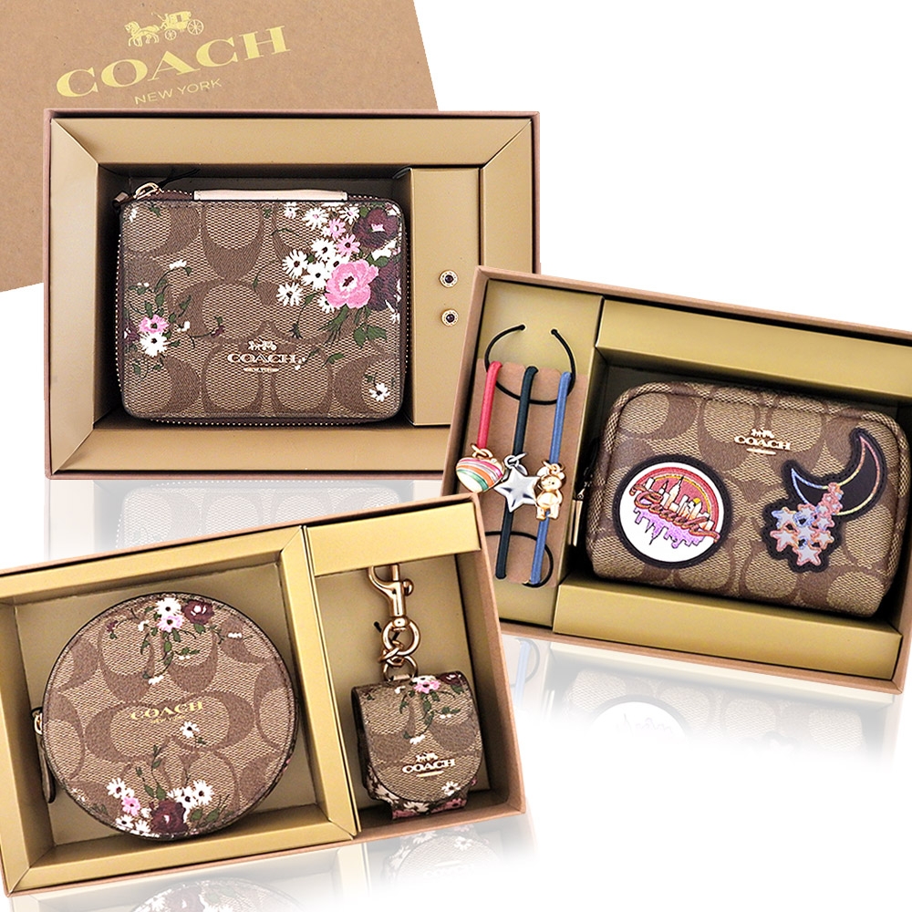 COACH 零錢包/化妝包/斜背包/飾品收納盒禮盒組