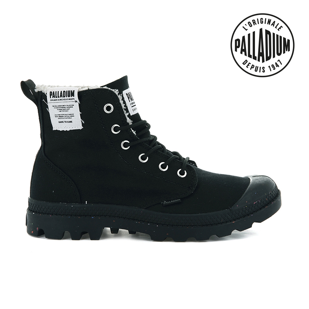 PALLADIUM PAMPA EARTH絨毛有機帆布靴-中性-黑