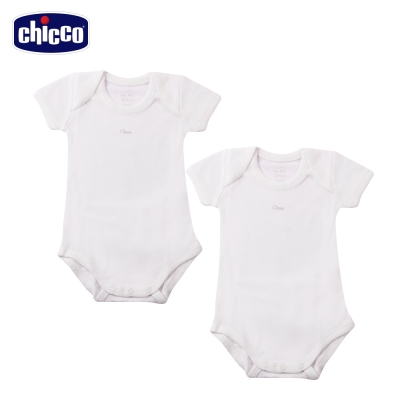 chicco-素色短袖連身衣二入