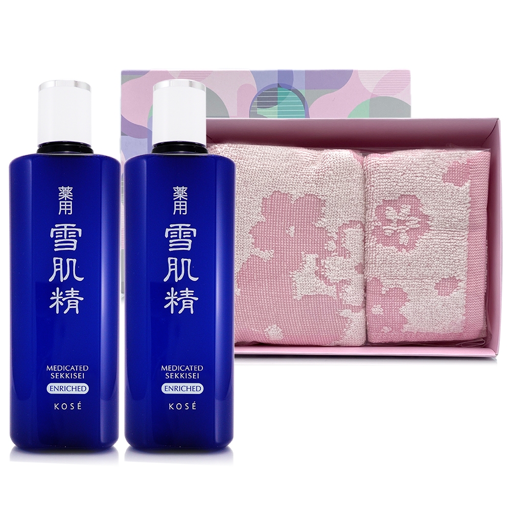 KOSE高絲雪肌精化妝水200ml*2(極潤型)-贈櫻花毛巾禮盒組| 日韓保養彩妝