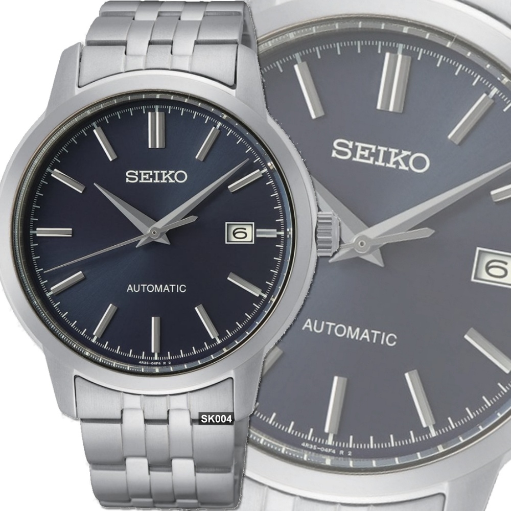 SEIKO 精工 CS系列/復古簡約精鋼深藍面機械腕錶41.2㎜ SK004(SRPH87K1/4R35-05J0B)