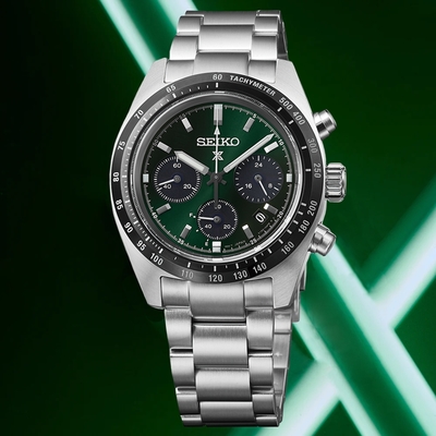 SEIKO精工 PROSPEX SPEEDTIMER 太陽能 綠熊貓 計時腕錶 禮物推薦 畢業禮物 V192-0AF0G/SSC933P1