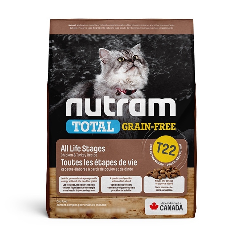 NUTRAM 紐頓 T22 無穀火雞+雞肉 挑嘴全齡貓糧 2kg