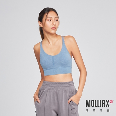 Mollifix 瑪莉菲絲 A++水洗丹寧美背智溫BRA(牛仔藍)瑜珈服、無鋼圈、開運內衣