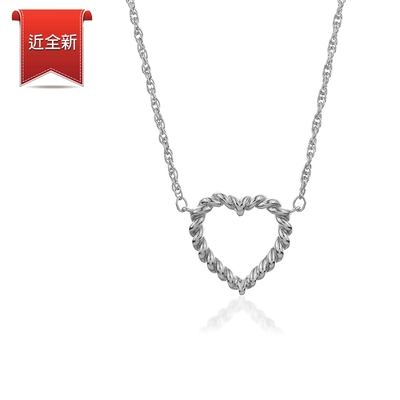 二手品 Tiffany&Co. 蒂芙尼 復古扭轉愛心925純銀長版項鍊