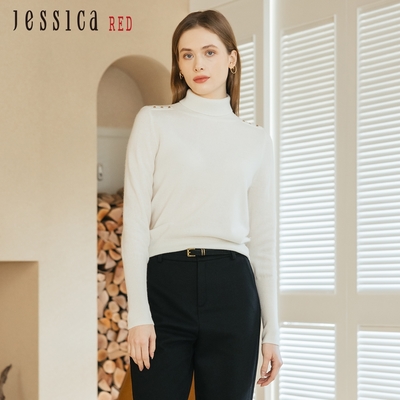 JESSICA RED - 修身百搭高領羊毛內搭毛衣R34502（黑）