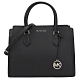 MICHAEL KORS HOPE經典LOGO三層兩用手提包(黑/銀LOGO-大) product thumbnail 1