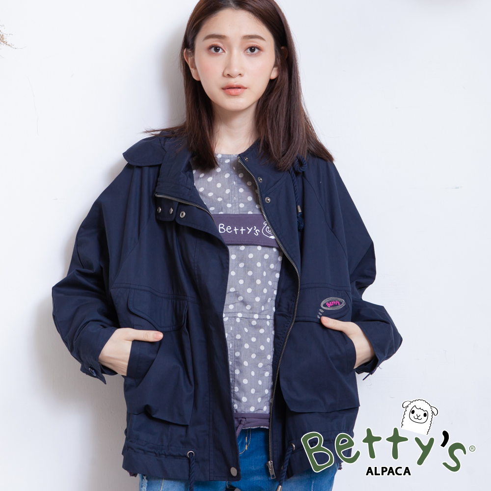 betty’s貝蒂思　連帽抽繩拉鍊休閒外套(藍色)