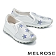 休閒鞋 MELROSE 率性閃耀晶鑽星星造型全真皮厚底休閒鞋－白 product thumbnail 1