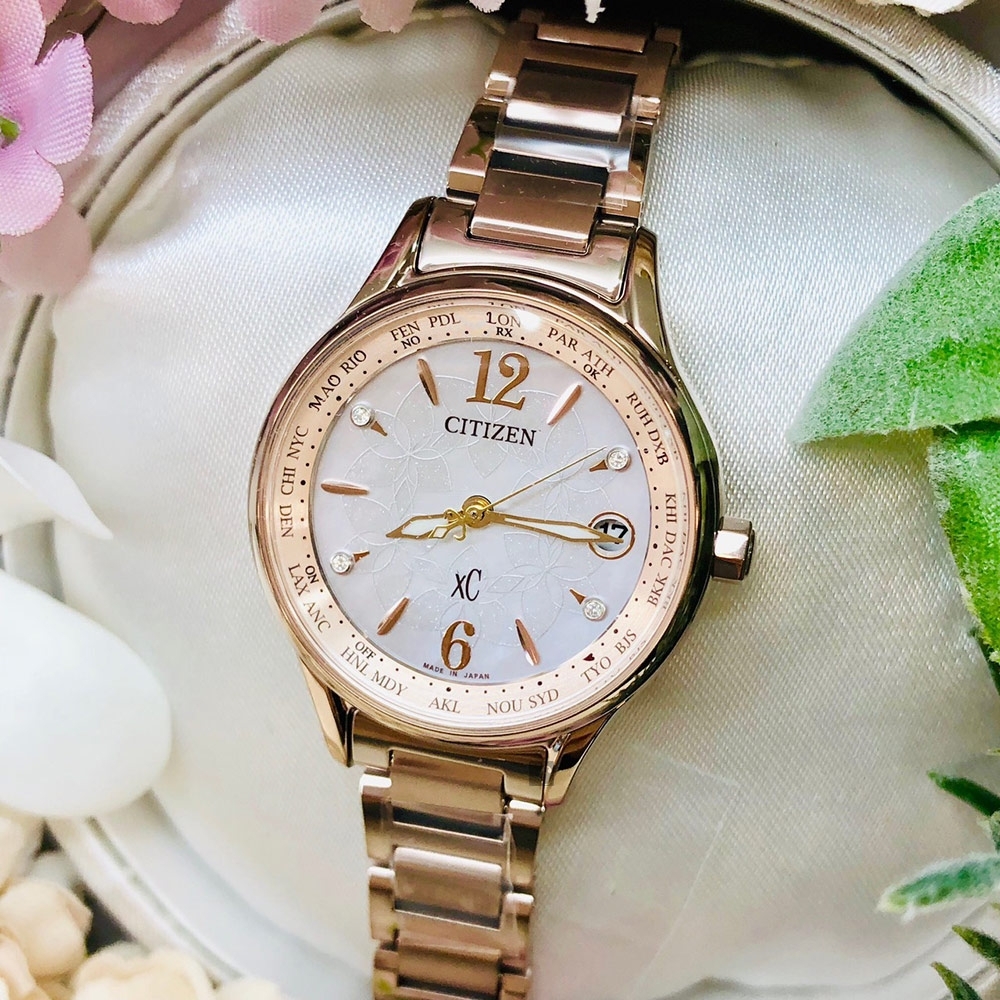 CITIZEN 星辰XC 鈦限量光動能電波女錶-28mm(EC1164-53X) | xC 系列