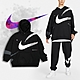 Nike 長袖上衣 JDI Leap High Hoodie 女款 黑 法式毛圈 寬鬆 連帽上衣 帽T FD4798-010 product thumbnail 1