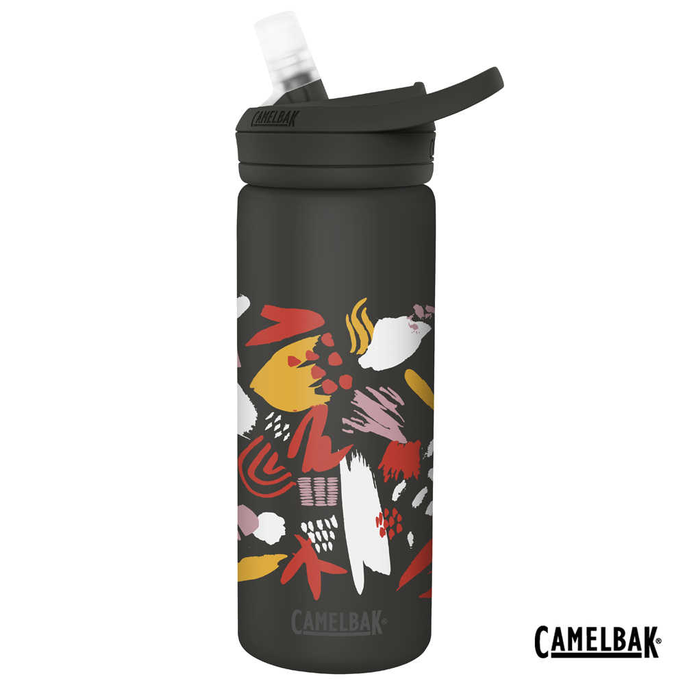 【美國 CamelBak】600ml eddy+多水吸管保冰/溫水瓶 花朵彩繪