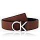 Calvin Klein 焦糖色皮革LOGO銀釦紳士皮帶(S-XL號/30-44吋) product thumbnail 1