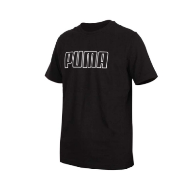 PUMA 男基本系列短袖T恤-純棉 上衣 運動 慢跑 路跑 58716001 黑白