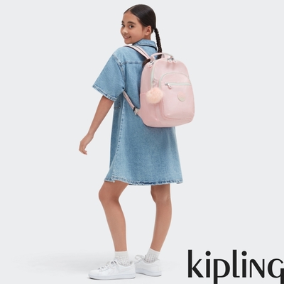 Kipling 溫柔胭桃粉機能手提後背包-SEOUL S