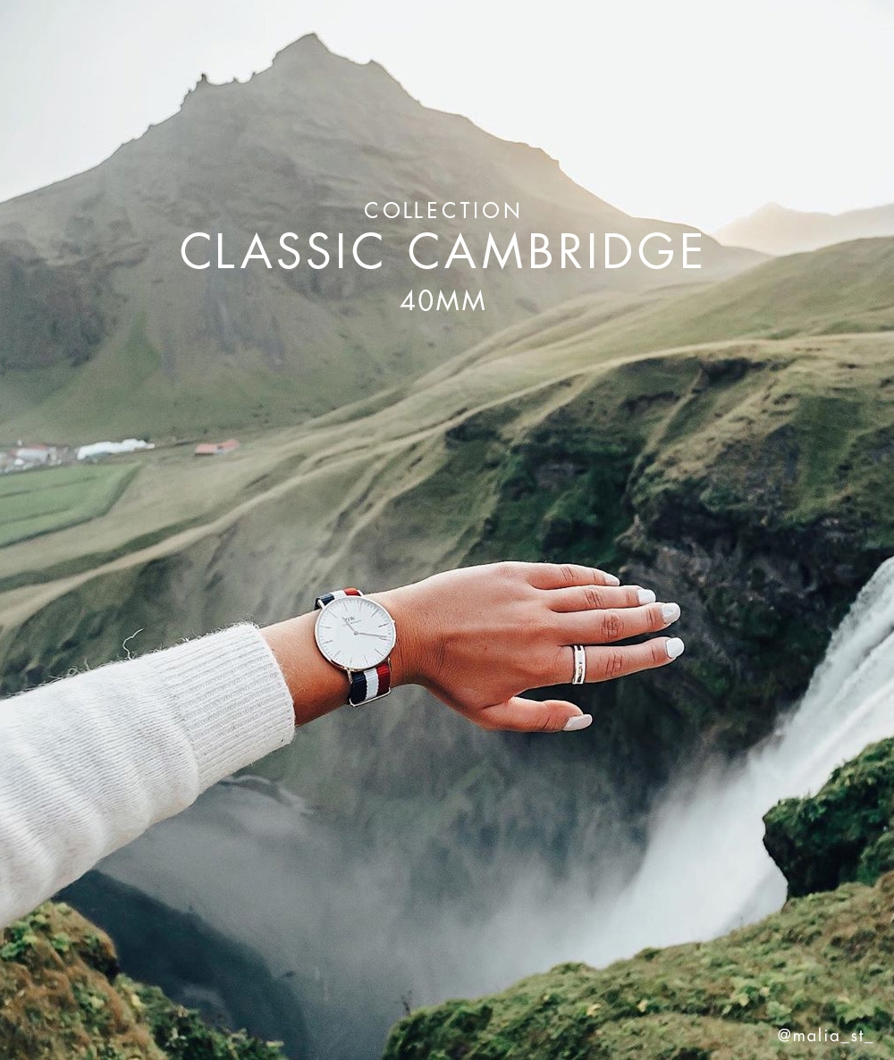 Daniel Wellington DW 手錶Classic Cambridge 40mm藍白紅織紋錶絕版