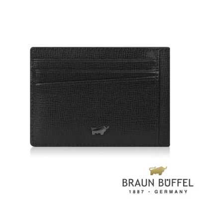 BRAUN BUFFEL 德國小金牛 - 阿梅爾系列6卡單層雙面卡夾-黑色