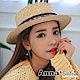 AnnaSofia 甜彩流蘇 遮陽防曬淑女帽平頂圓草帽(杏黃系) product thumbnail 1